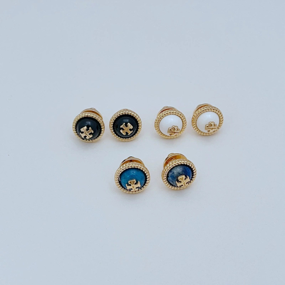 Tory Burch Round Letter Metal Earrings Set